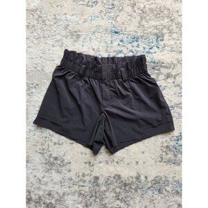 Athleta‎ Skyline Shorts II Black Size 4 Paperbag Lightweight Ties At Waist